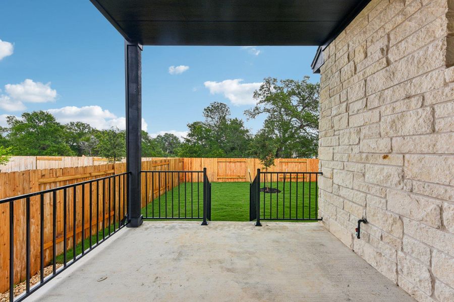Exterior details and patio area of a home in Persimmon, Buda (Image 19). Exterior details and patio area of a home in Persimmon, Buda (Image 19).