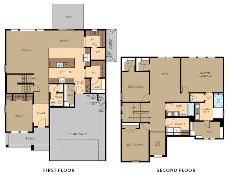 2D floor plan layout for the Serenity by View Homes in Skybrooke, Live Oak, TX (Image 3). 2D floor plan layout for the Serenity by View Homes in Skybrooke, Live Oak, TX (Image 3).
