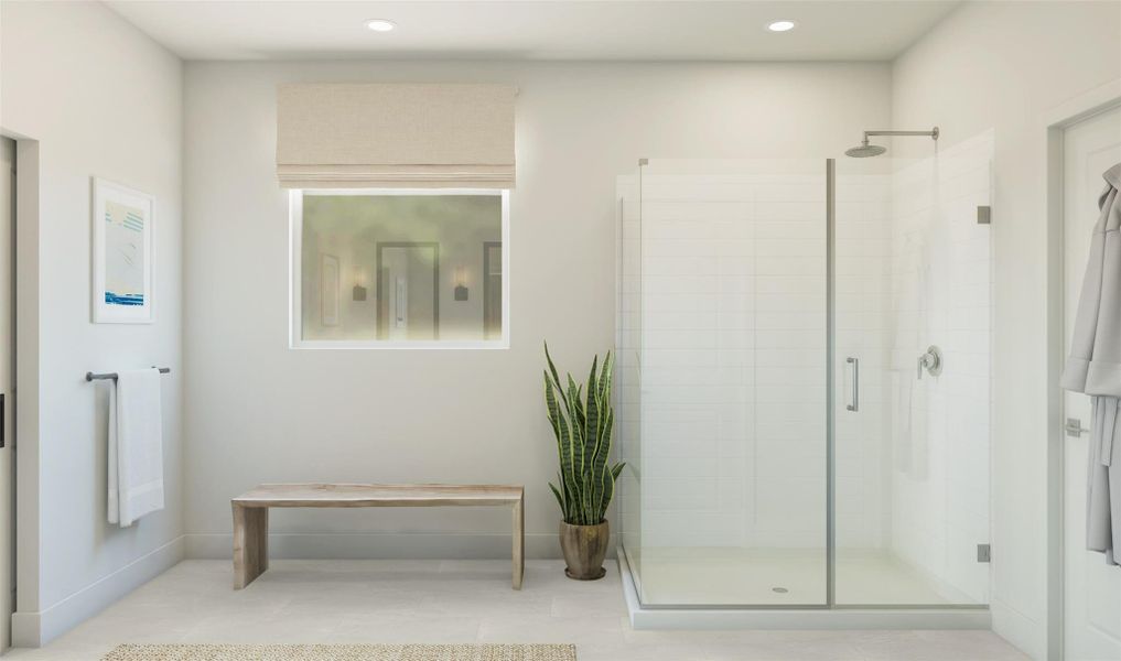 Serene primary bath (*Artist rendering used for illustration purposes only.) Serene primary bath (*Artist rendering used for illustration purposes only.)