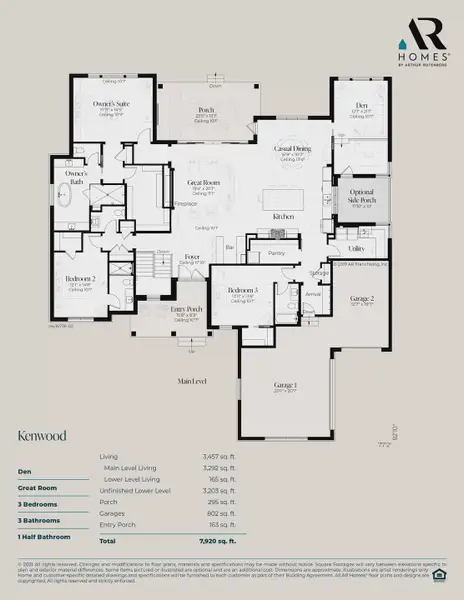 2D floor plan layout for the Kenwood by AR HOMES in Southern Hills Plantation, Brooksville, FL (Image 2). 2D floor plan layout for the Kenwood by AR HOMES in Southern Hills Plantation, Brooksville, FL (Image 2).
