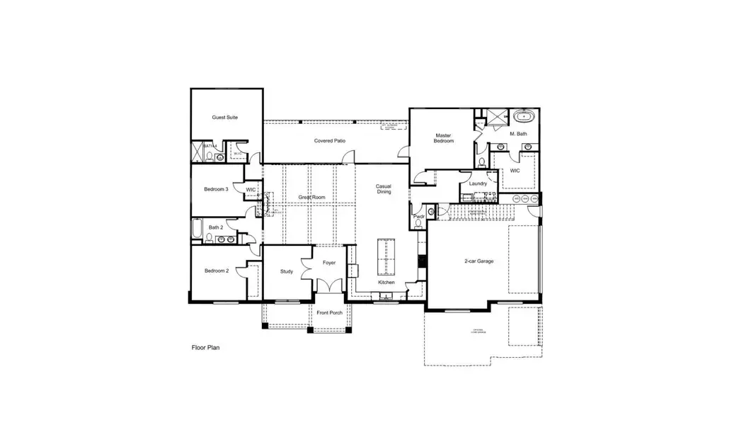 2D floor plan layout for the The Pin Oak by Joseph Creek Homes in The Timbers, La Vernia, TX (Image 3). 2D floor plan layout for the The Pin Oak by Joseph Creek Homes in The Timbers, La Vernia, TX (Image 3).