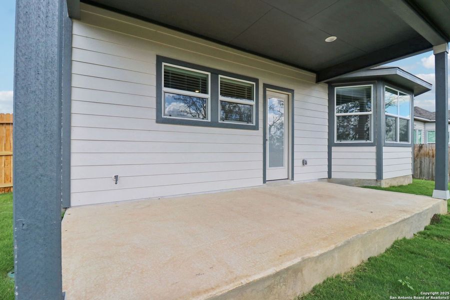 Exterior details and patio area of a home in Carmel Ranch, Schertz (Image 26). Exterior details and patio area of a home in Carmel Ranch, Schertz (Image 26).