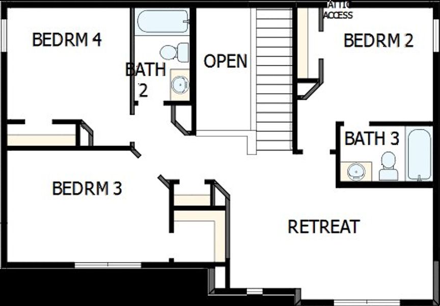 2D floor plan layout of this home in The Colony, Bastrop, TX (Image 5).