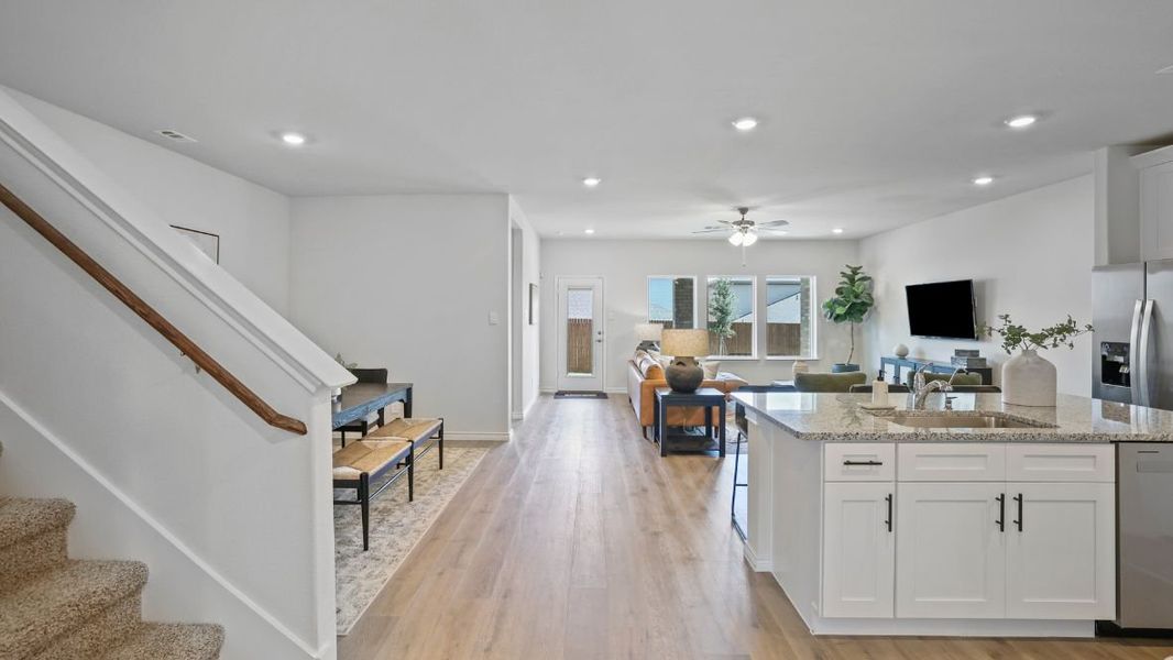 Furnished interior view inside a new home in Prairie Oaks, Oak Point (Image 5).