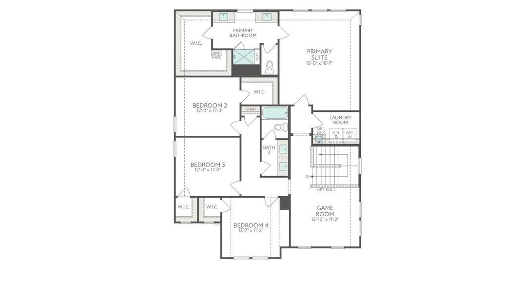 2D floor plan layout for the Magnolia by Tri Pointe Homes in Landmark, Denton, TX (Image 5). 2D floor plan layout for the Magnolia by Tri Pointe Homes in Landmark, Denton, TX (Image 5).