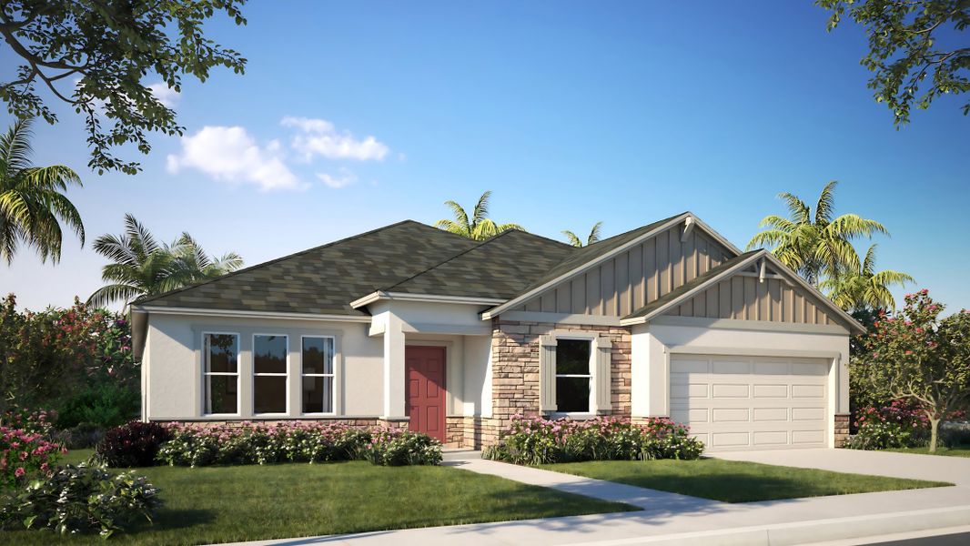Representative exterior photo of a completed home built from the Harmony by Maronda Homes in Oakwood Estates, Green Cove Springs, FL (Image 12).