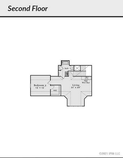 2D floor plan layout for the Promenade Bungalow by Epcon Communities in The Cottages at 78 North, Sanford, NC (Image 3). 2D floor plan layout for the Promenade Bungalow by Epcon Communities in The Cottages at 78 North, Sanford, NC (Image 3).