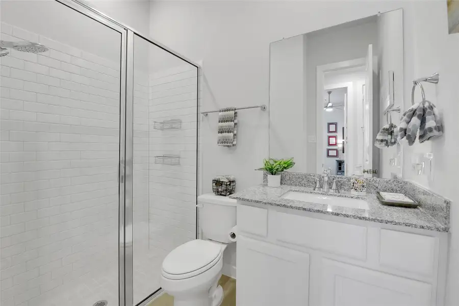 Downstairs Full Bathroom with Upgraded Full Shower, Granite Vanity