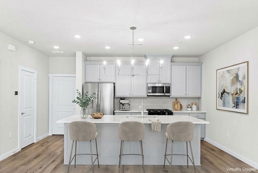 Furnished interior view inside a new home in Willow Grove Townhomes, Melissa (Image 9).