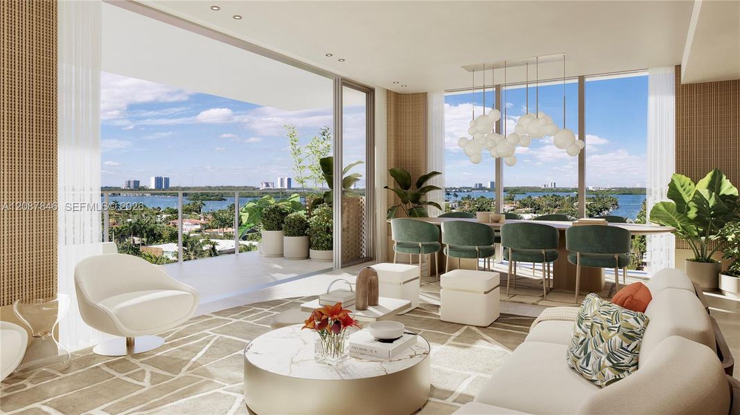 Furnished interior view inside a new home in Origin Residences, Bay Harbor Islands (Image 6).