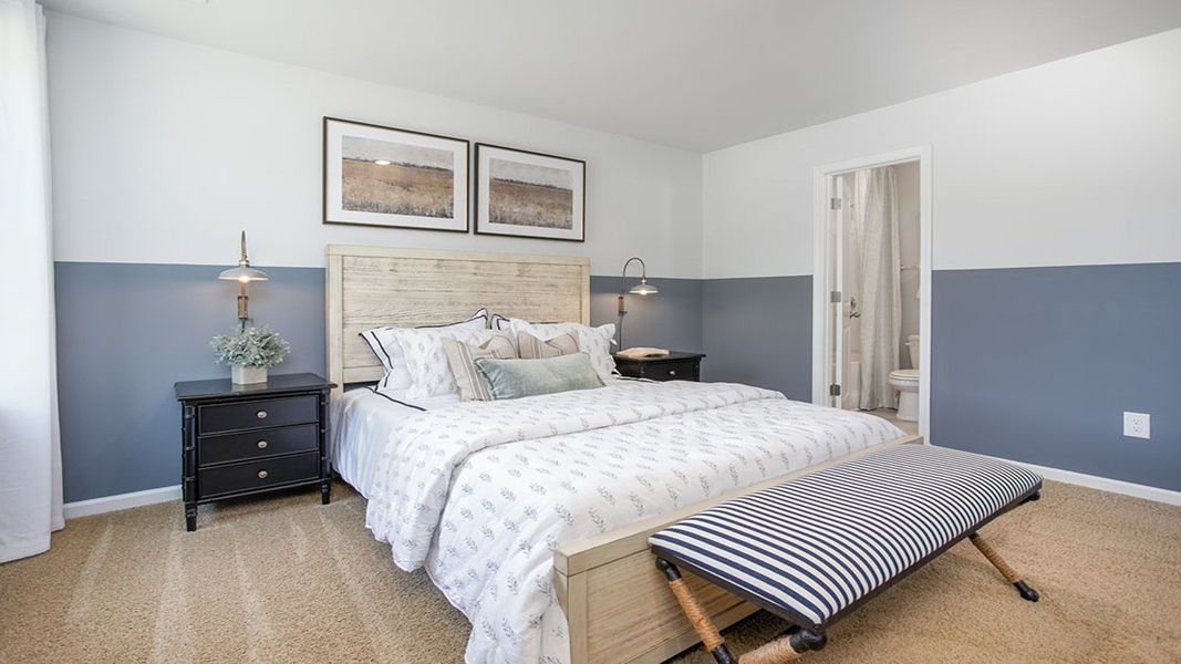 Furnished interior view inside a new home in The Preserve at Kinsley, Jamestown (Image 30). Furnished interior view inside a new home in The Preserve at Kinsley, Jamestown (Image 30).