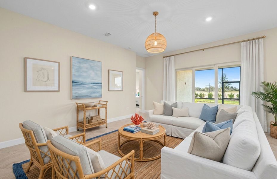 Furnished interior view inside a new home in Del Webb Oak Creek, North Fort Myers (Image 8). Furnished interior view inside a new home in Del Webb Oak Creek, North Fort Myers (Image 8).