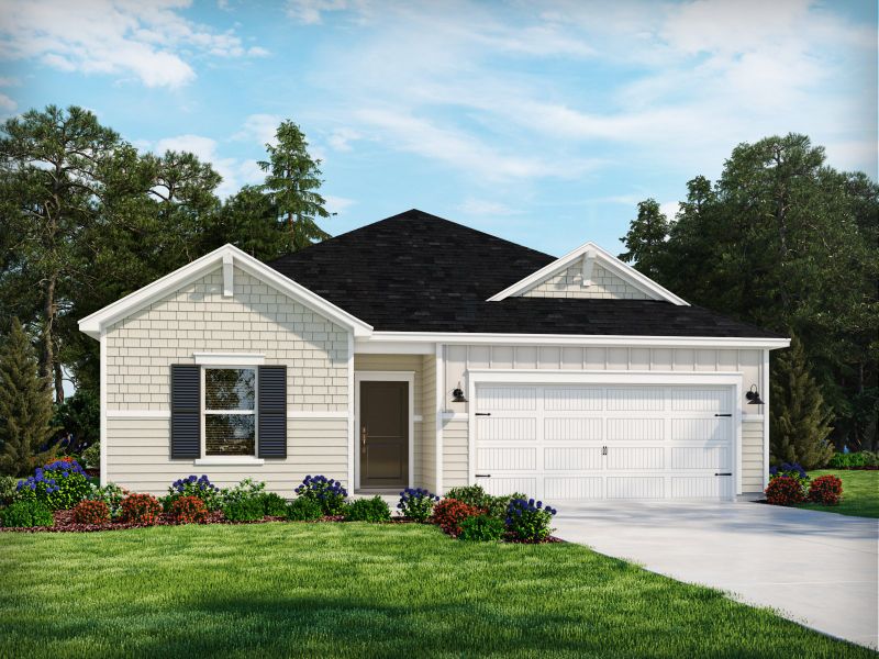 Representative exterior photo of a completed home built from the Newport by Meritage Homes in Creekside Point, Little River, SC (Image 5). Representative exterior photo of a completed home built from the Newport by Meritage Homes in Creekside Point, Little River, SC (Image 5).