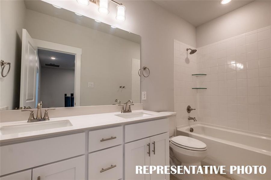 Friends and family will enjoy their own space in this thoughtfully designed guest bath.  REPRESENTATIVE PHOTO