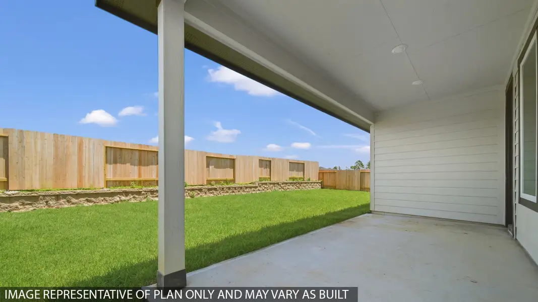 Exterior details and patio area of a home in Mill Creek Estates, Magnolia (Image 19).