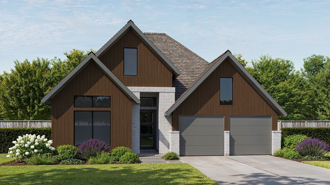 Representative exterior photo of a completed home built from the 2513W by Perry Homes in Meraki, Forney, TX (Image 24).