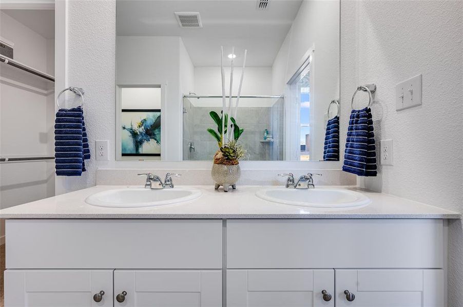 Bathroom with double sink vanity