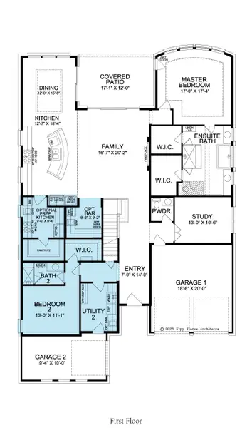 2D floor plan layout for the Hampton by Landon Homes in Fields - Brookside North, Frisco, TX (Image 21). 2D floor plan layout for the Hampton by Landon Homes in Fields - Brookside North, Frisco, TX (Image 21).