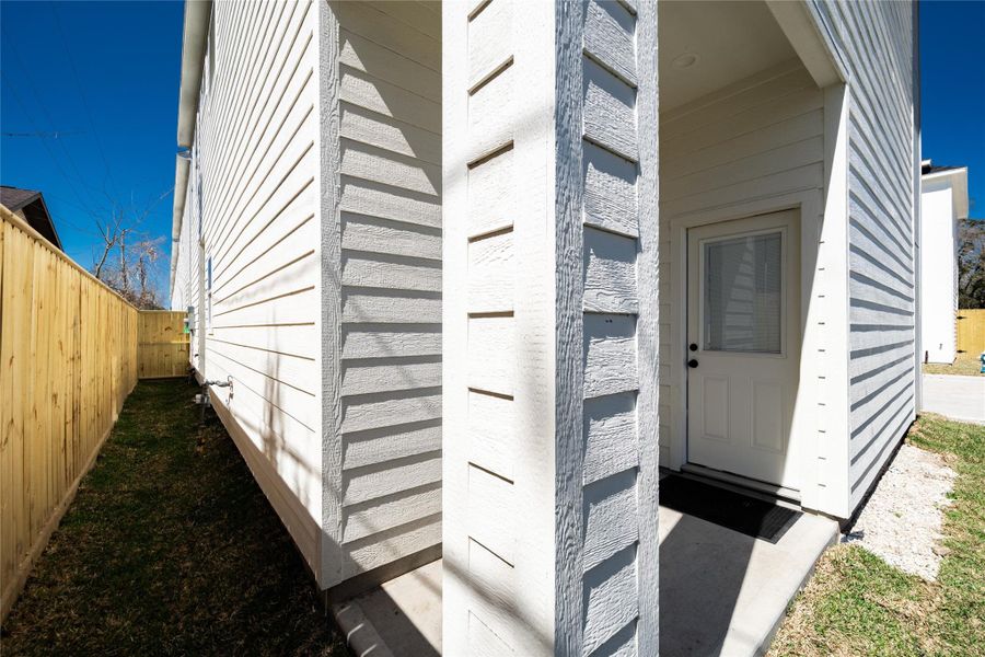 Exterior details and patio area of a home in , Houston (Image 3). Exterior details and patio area of a home in , Houston (Image 3).