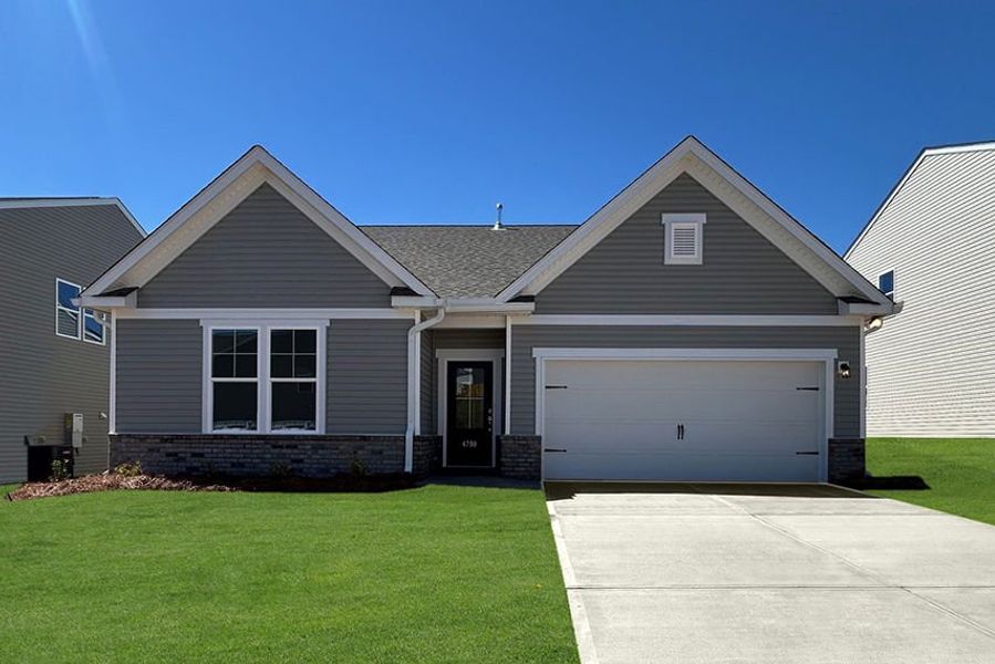 Front exterior of a new home in The Beacon at Old Peachtree Single Family Homes, Lawrenceville, GA, highlighting curb appeal (Image 59).