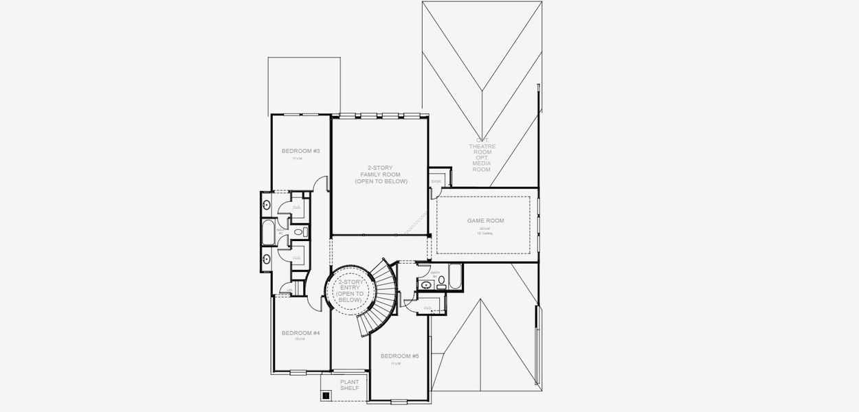 2D floor plan layout for the 3593W by Perry Homes in Mantua, Van Alstyne, TX (Image 5). 2D floor plan layout for the 3593W by Perry Homes in Mantua, Van Alstyne, TX (Image 5).