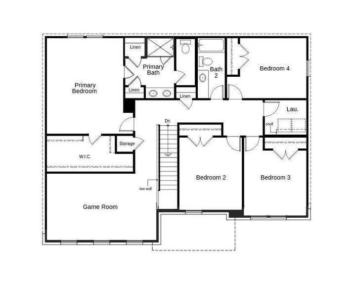 2D floor plan layout of this home in Sierra Vista at Kelly Ranch, Aledo, TX (Image 3).