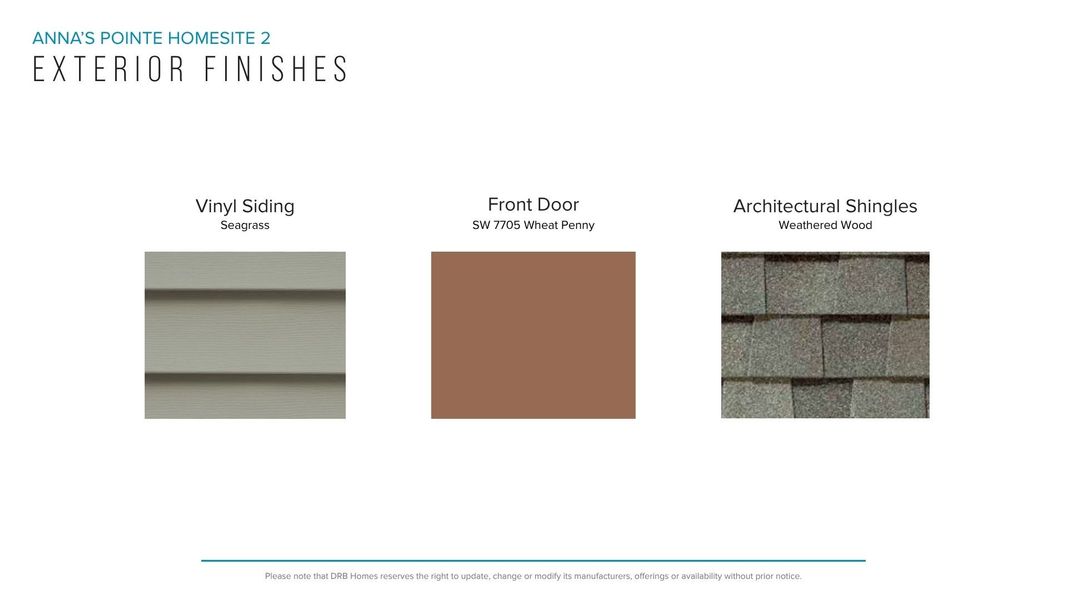 Sample of building materials used in homes in Anna's Pointe, Simpsonville (Image 17). Sample of building materials used in homes in Anna's Pointe, Simpsonville (Image 17).