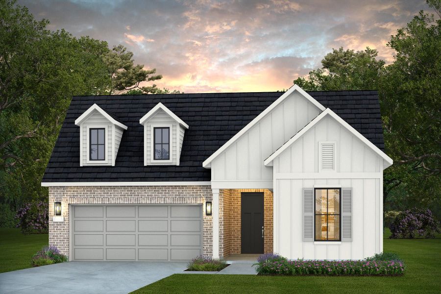 Representative exterior photo of a completed home built from the Prestige by Del Webb in Del Webb Bridgeland, Cypress, TX (Image 6).