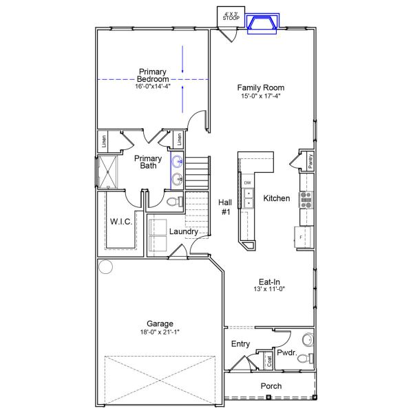 2D floor plan layout of this home in Killians Crossing, Blythewood, SC (Image 2).