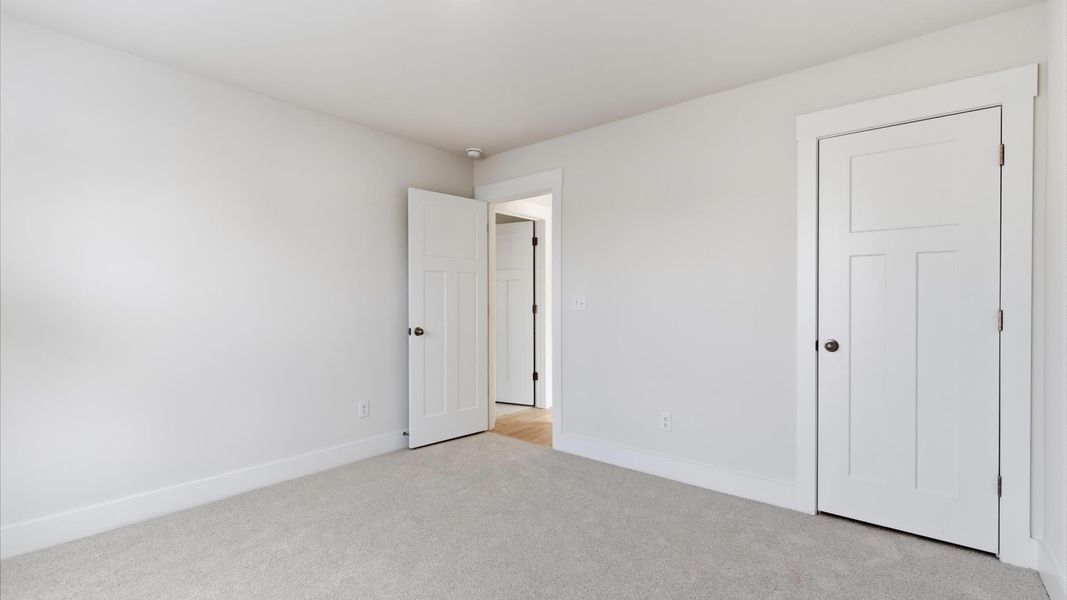 Elegant carpeted bedroom with walk-in closet and wall-to-wall windows offering natural brightness