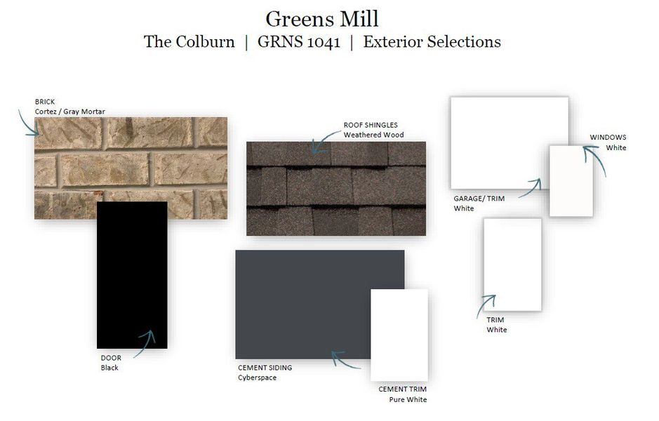 Sample of building materials used in homes in The Landing at Greens Mill, Columbia (Image 44).