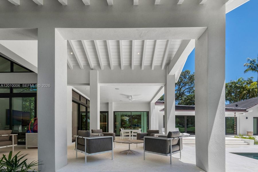 Exterior details and patio area of a home in , Coral Gables (Image 30).