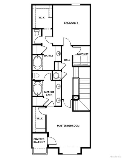 2D floor plan layout of this home in Cottonwood Greens, Fort Lupton, CO (Image 2).