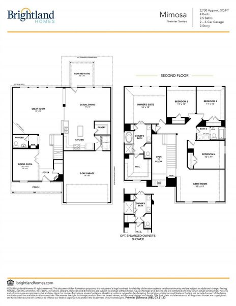 2D floor plan layout of this home in Park at Eldridge, Sugar Land, TX (Image 2).