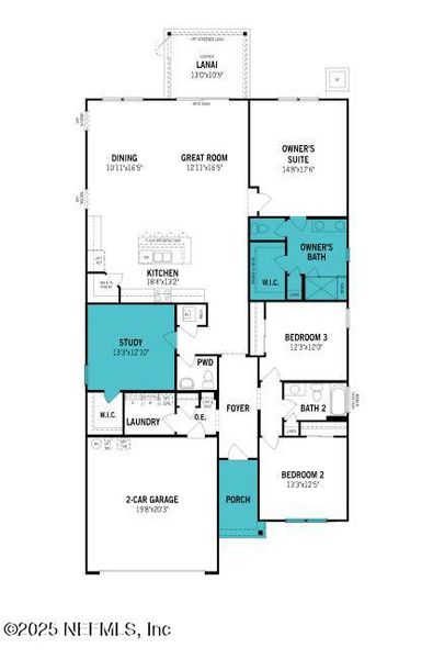 2D floor plan layout of this home in Lakes at Bella Lago, Green Cove Springs, FL (Image 3). 2D floor plan layout of this home in Lakes at Bella Lago, Green Cove Springs, FL (Image 3).