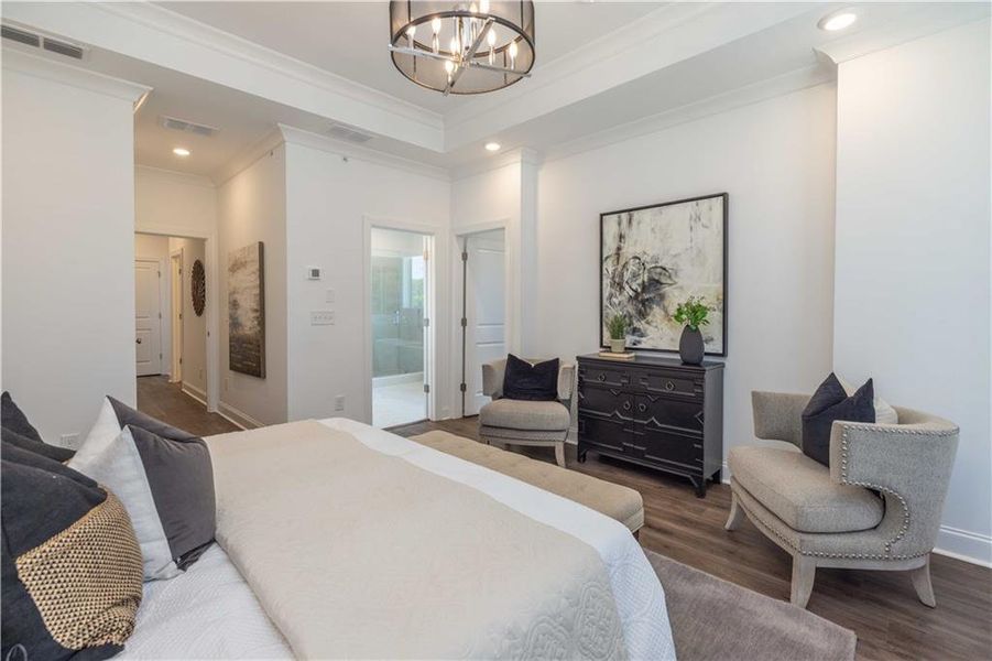 Furnished interior view inside a new home in Ward's Crossing Townhomes, Johns Creek (Image 14). Furnished interior view inside a new home in Ward's Crossing Townhomes, Johns Creek (Image 14).