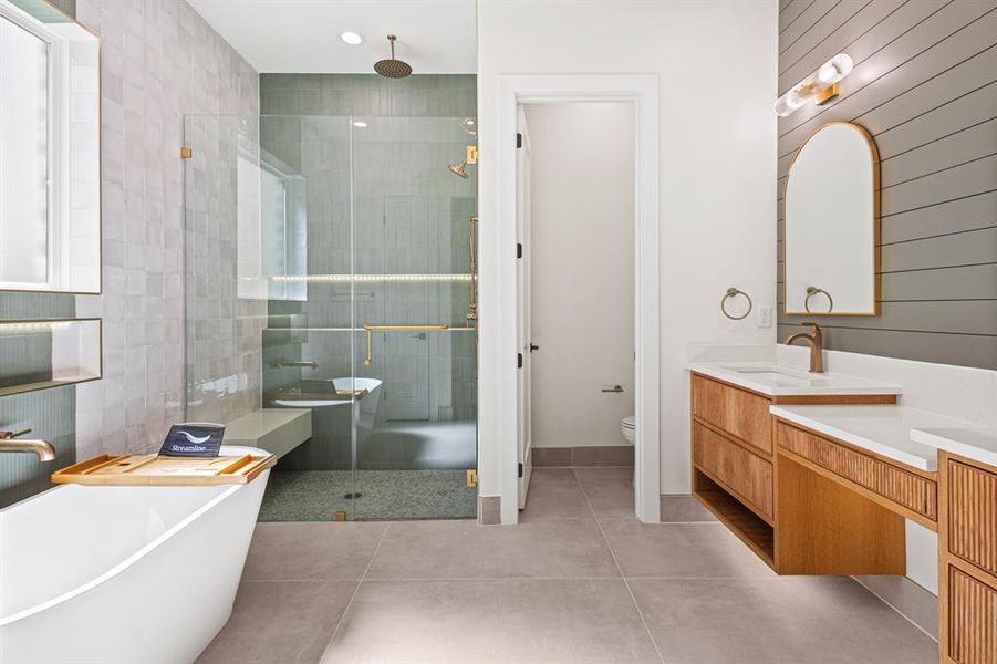 primary bathroom with private toilet room primary bathroom with private toilet room