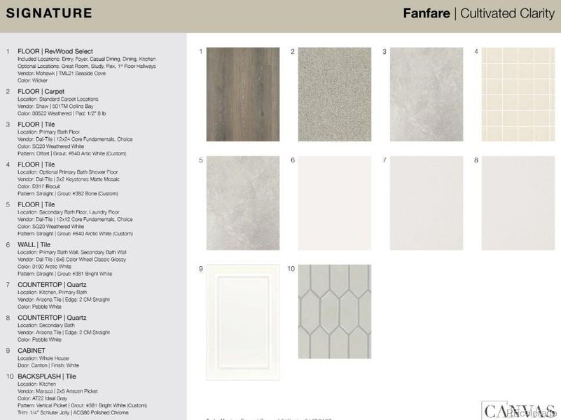 735 Stillwell Avenue design selections. Home is currently under construction and selections are subject to change.