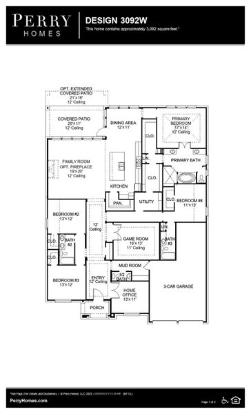 Floor Plan for 3092W