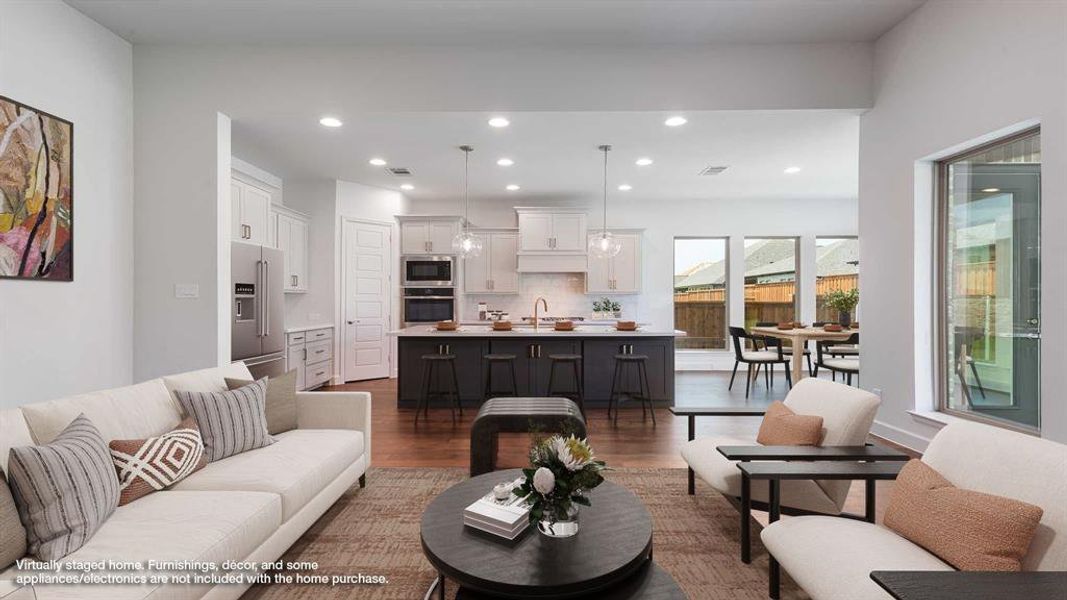 Furnished interior view inside a new home in Terraces 62', Rockwall (Image 8). Furnished interior view inside a new home in Terraces 62', Rockwall (Image 8).