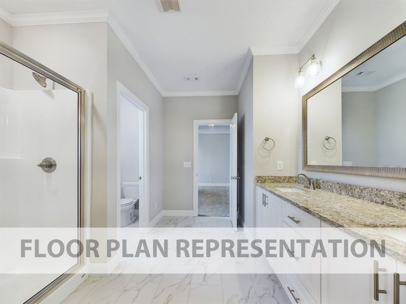 The Finch Plan | Primary Bathroom Floorplan Representation Photo The Finch Plan | Primary Bathroom Floorplan Representation Photo