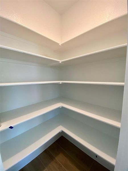 Large corner pantry with ample storage space Large corner pantry with ample storage space