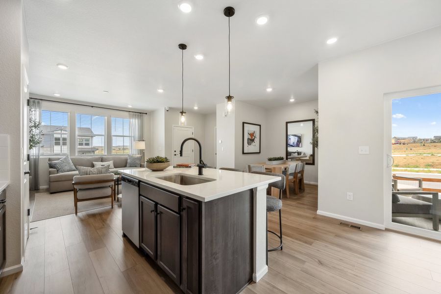 Representative furnished interior of a home built from the 2503 by Risewell Homes in Harvest Crossing, Aurora (Image 13).