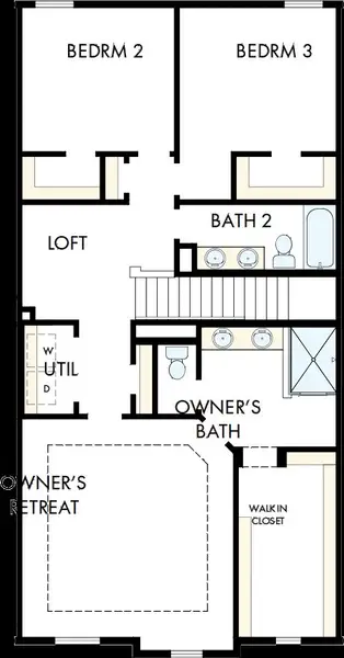 2D floor plan layout of this home in Ridgeline Towns, McKinney, TX (Image 3).
