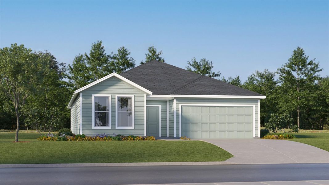 Front exterior of a new home in Clayton Ranch: Classic Collection, Copperas Cove, TX, highlighting curb appeal (Image 2). Front exterior of a new home in Clayton Ranch: Classic Collection, Copperas Cove, TX, highlighting curb appeal (Image 2).