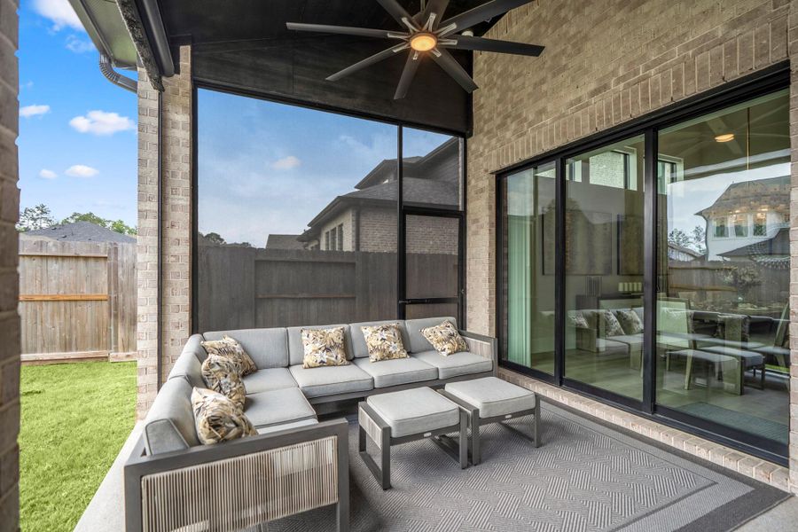 Exterior details and patio area of a home in The Highlands - 65', Porter (Image 22).