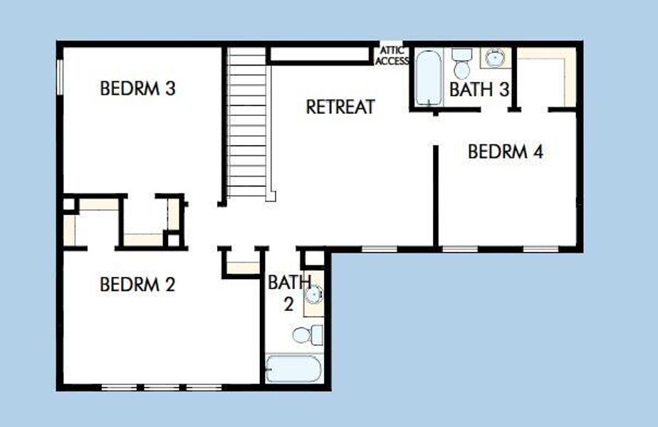 2D floor plan layout of this home in Nexton - Midtown - The Village Collection, Summerville, SC (Image 4).