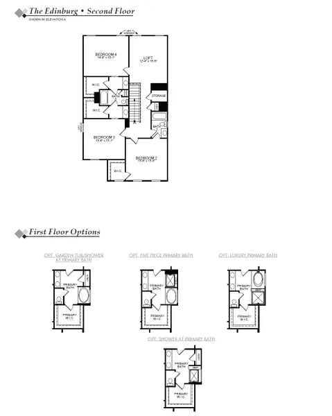 2D floor plan layout for the Edinburg by Eastwood Homes in Ashton Lakes, Lexington, SC (Image 4).