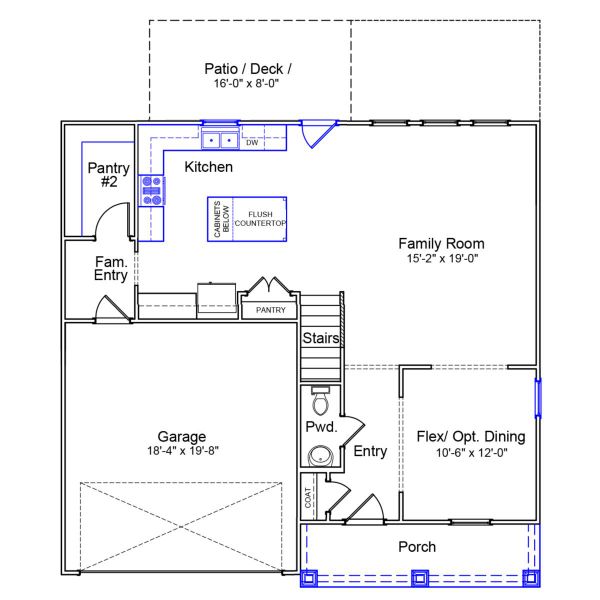2D floor plan layout of this home in Watkins Landing, Kernersville, NC (Image 5).
