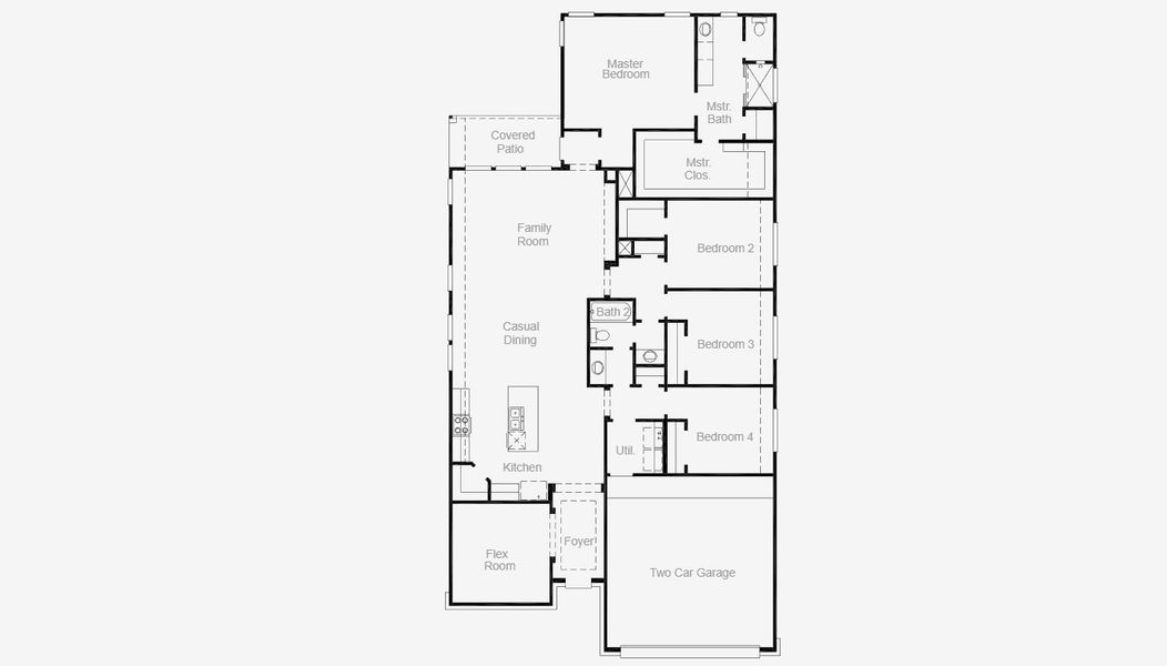 2D floor plan layout of this home in Hulen Trails 50', Fort Worth, TX (Image 5).